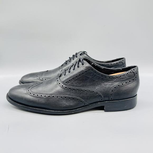 Cole Haan Shoes Mens 11.5 Black Leather Wingtip Oxford Dress Brogue Classic main image 10